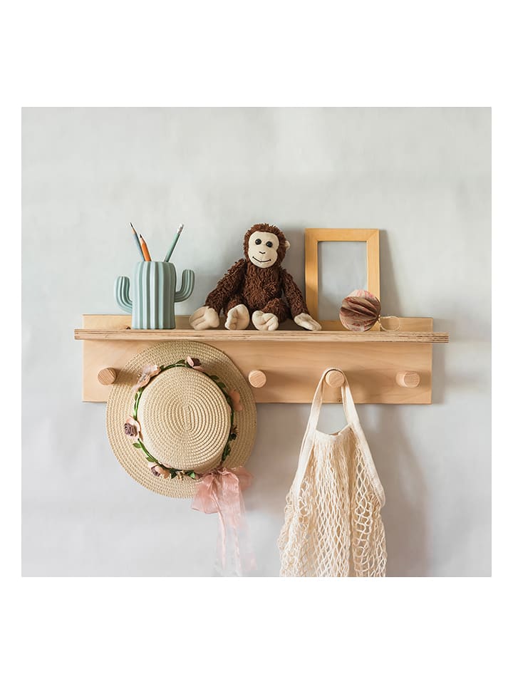 hippodino Regał ścienny w kolorze jasnobrązowym - 60 x 10 x 20 cm rozmiar: onesize