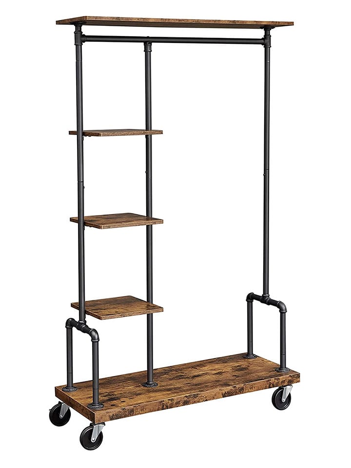 Songmics Garderoba stojąca w kolorze czarno-brązowym - 103,4 x 174,5 x 39,9 cm rozmiar: onesize