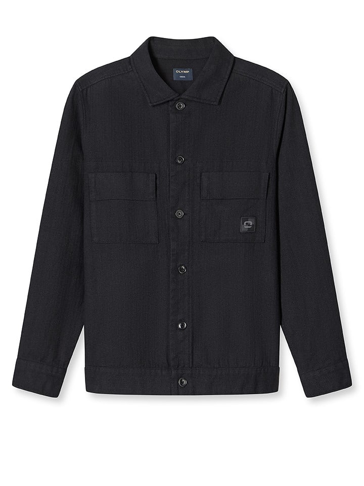 OLYMP Koszula "Casual" - Regular fit - w kolorze czarnym rozmiar: XL