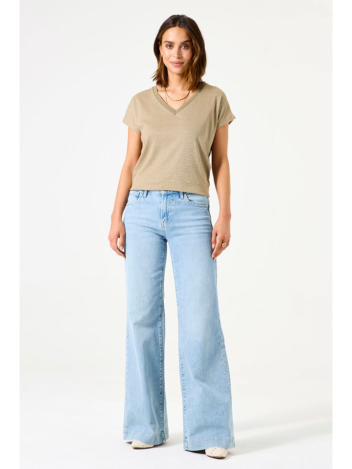 Garcia Koszulka w kolorze beżowym rozmiar: XS