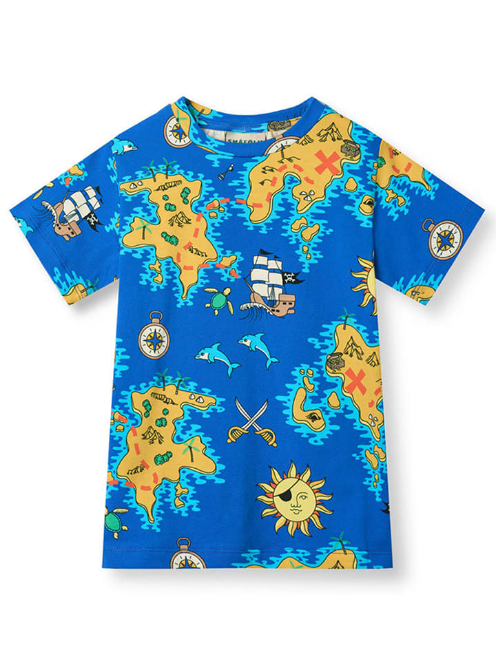 Småfolk Koszulka w kolorze niebiesko-żółtym rozmiar: 86/92