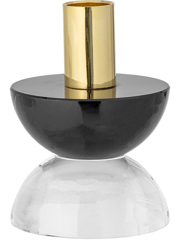 Bloomingville Świecznik "Etel" w kolorze czarno-złotym - wys. 10,5 x Ø 8 cm rozmiar: onesize