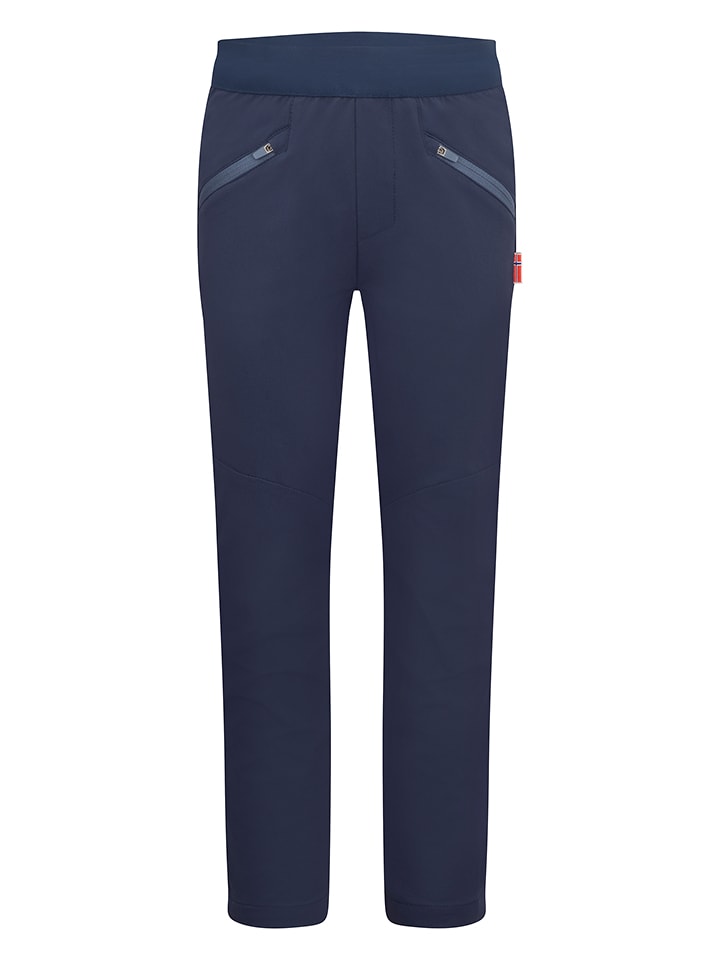 Trollkids Spodnie softshellowe "Tronfjell" w kolorze granatowym rozmiar: 140