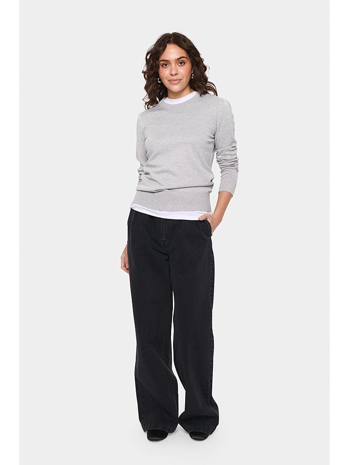 SAINT TROPEZ Sweter "Mila" w kolorze szarym rozmiar: XXL