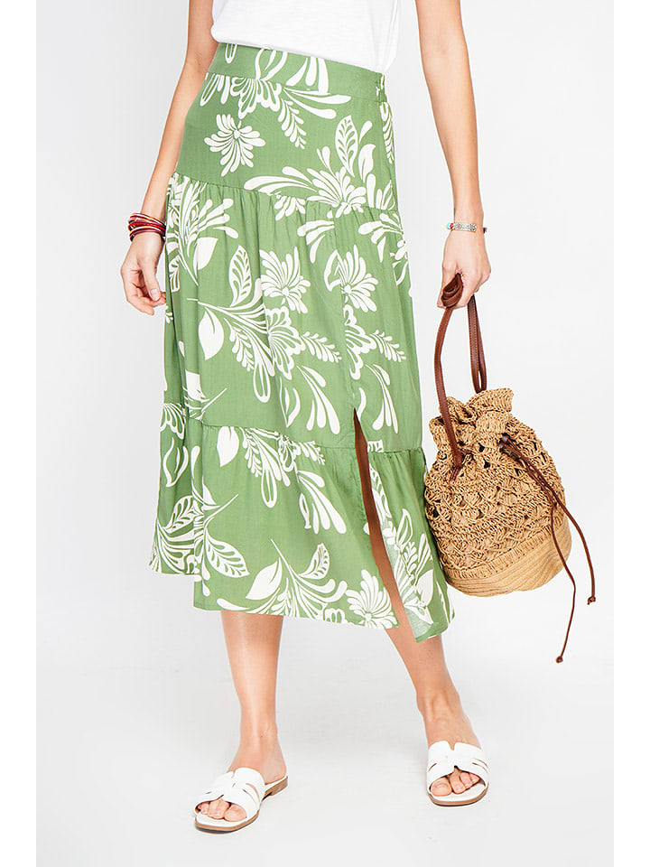 ASSUILI Spódnica w kolorze biało-jasnozielonym rozmiar: 36