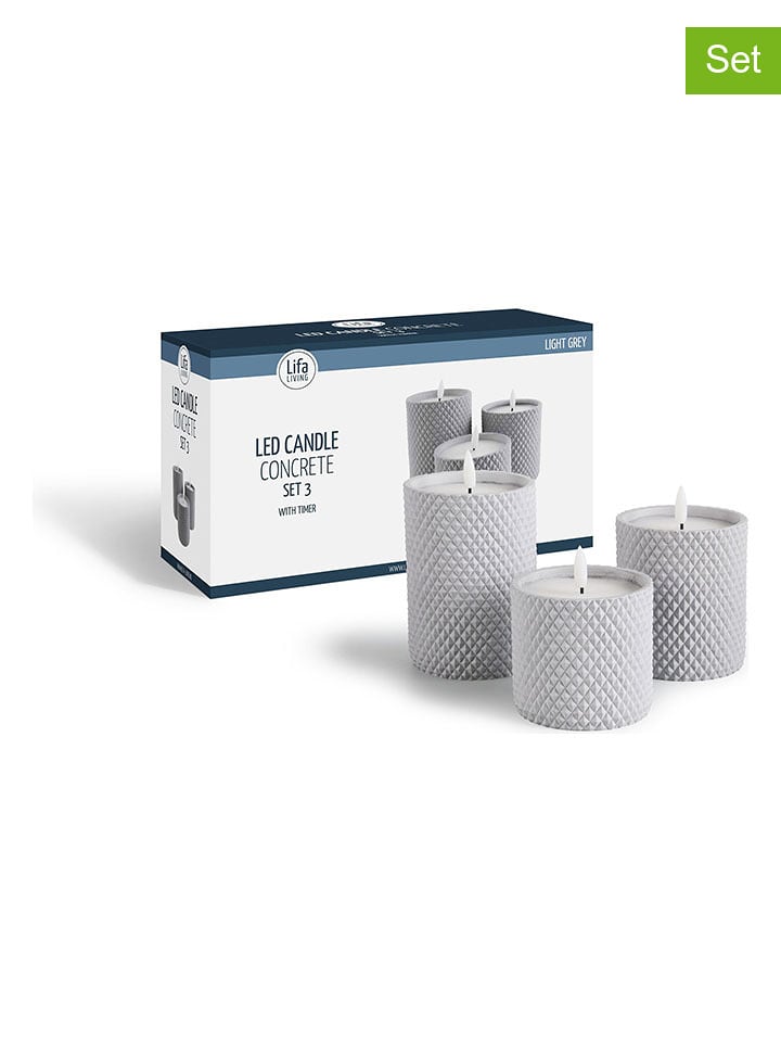 Lifa Living Świece LED (3 szt.) w kolorze jasnoszarym rozmiar: onesize