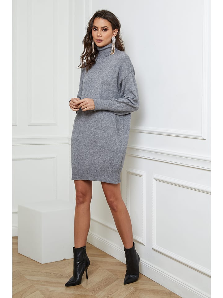Joséfine Sukienka dzianinowa "Warren" w kolorze szarym rozmiar: XL