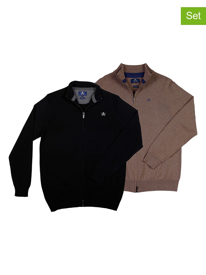 The Time of Bocha Kardigany (2 szt.) w kolorze jasnobrązowo-czarnym rozmiar: L