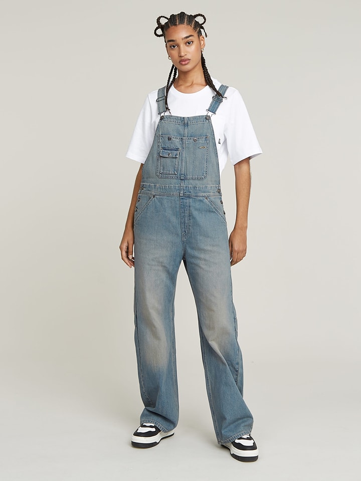 G-Star Ogrodniczki dżinsowe w kolorze niebieskim rozmiar: M