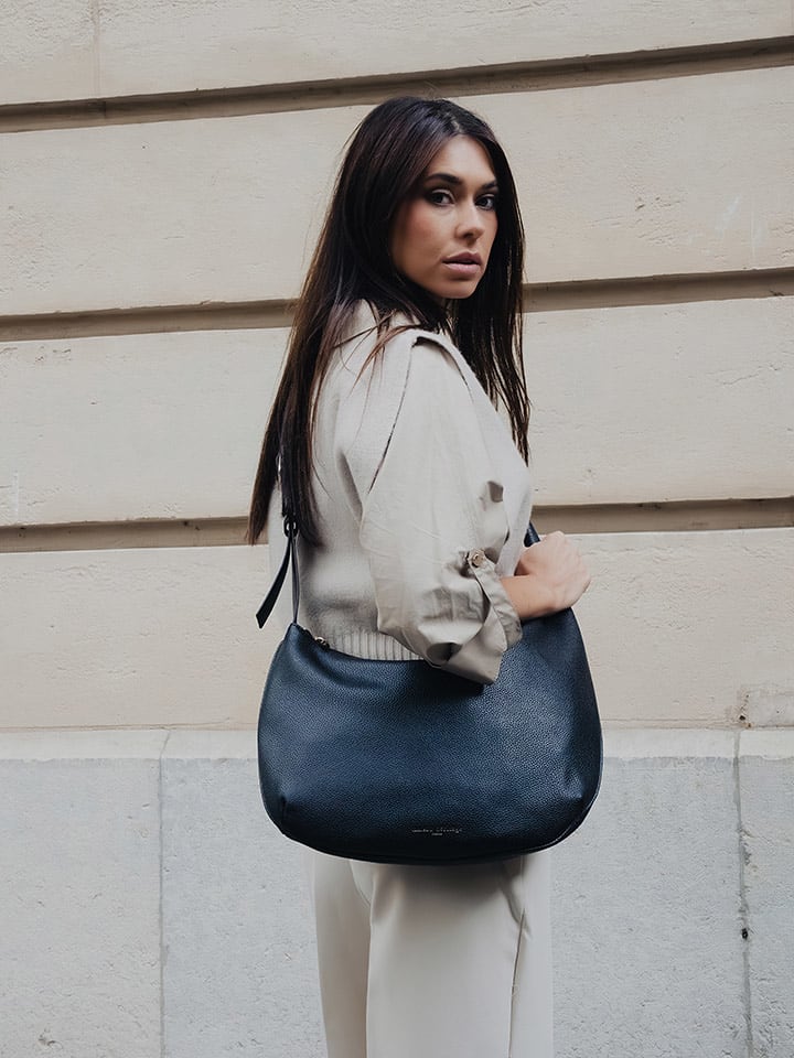 maison héritage PARIS Skórzana torebka "Rin" w kolorze czarnym - 40 x 33 x 2 cm rozmiar: onesize