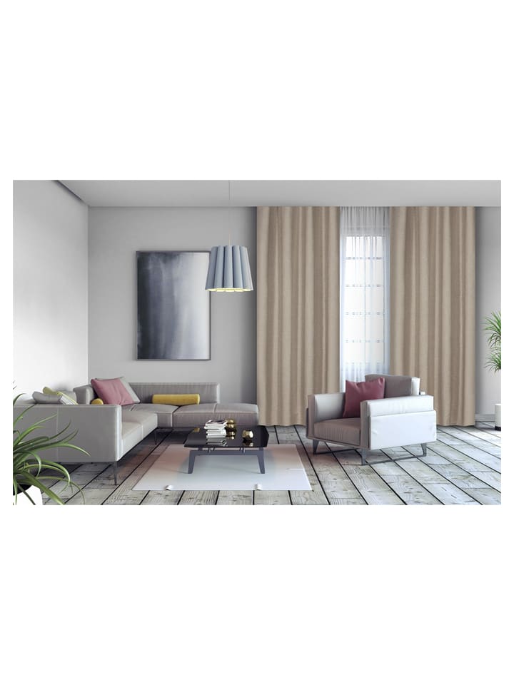 Lifa Living Zasłona "Luxe" w kolorze beżowym rozmiar: 150x260 cm