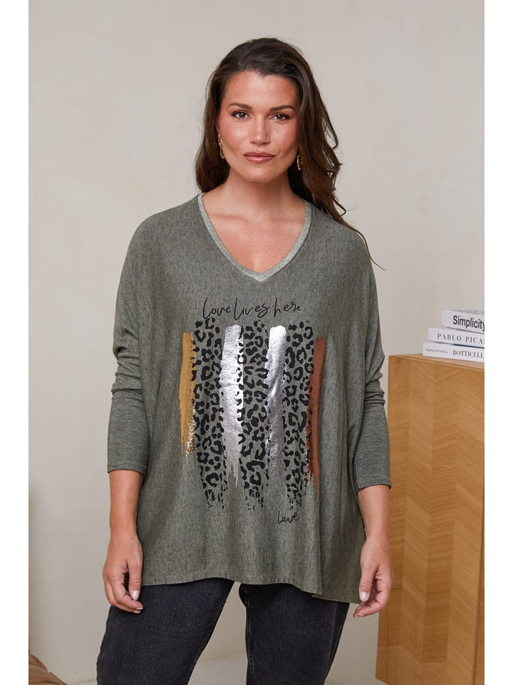 Curvy Lady Sweter w kolorze khaki rozmiar: 44/46