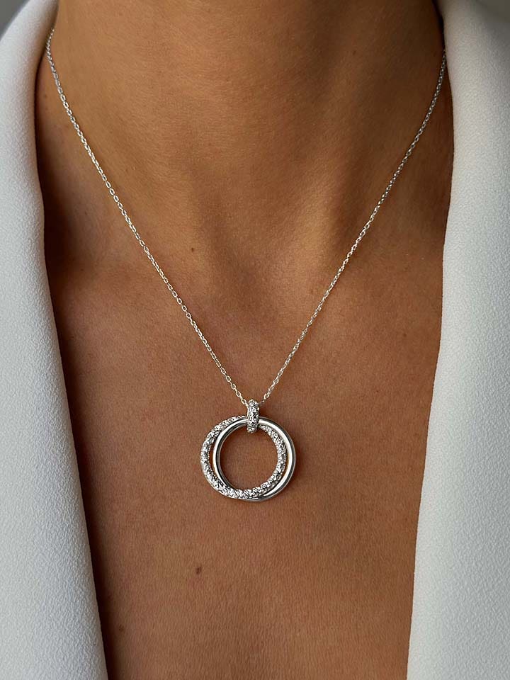 DI GIORGIO Srebrny naszyjnik z zawieszką - dł. 40 cm rozmiar: onesize