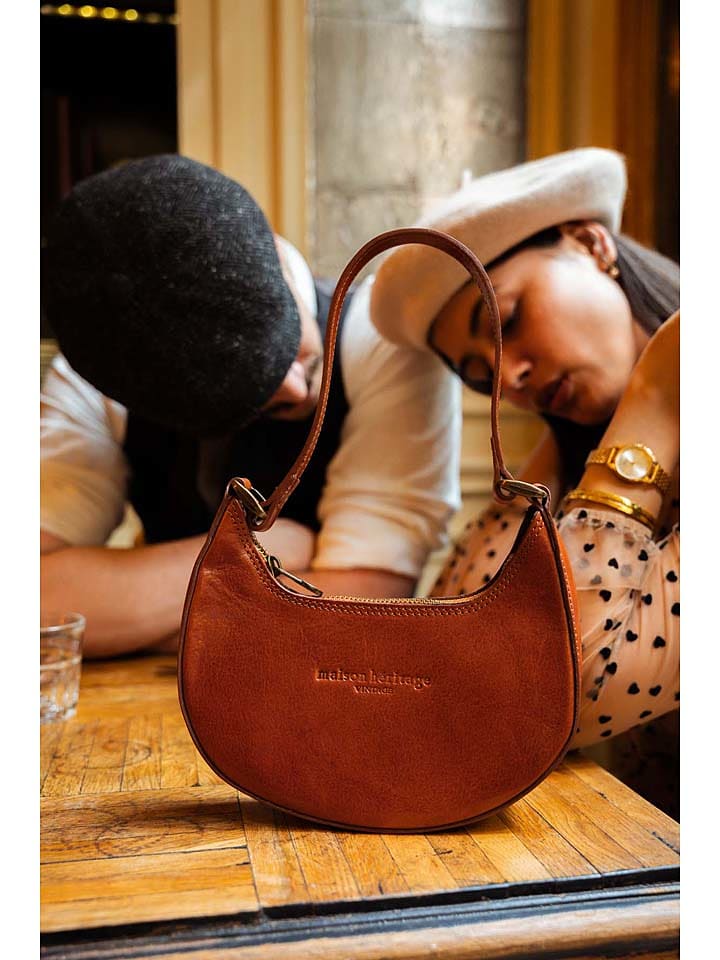 maison héritage PARIS Skórzana torebka "Orion" w kolorze jasnobrązowym - 21 x 18 x 5 cm rozmiar: onesize