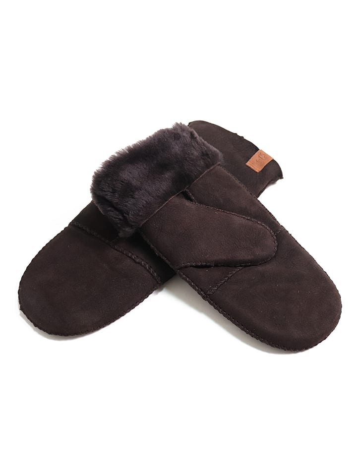 Kaiser Naturfellprodukte Wełniane rękawiczki w kolorze brązowym rozmiar: 7