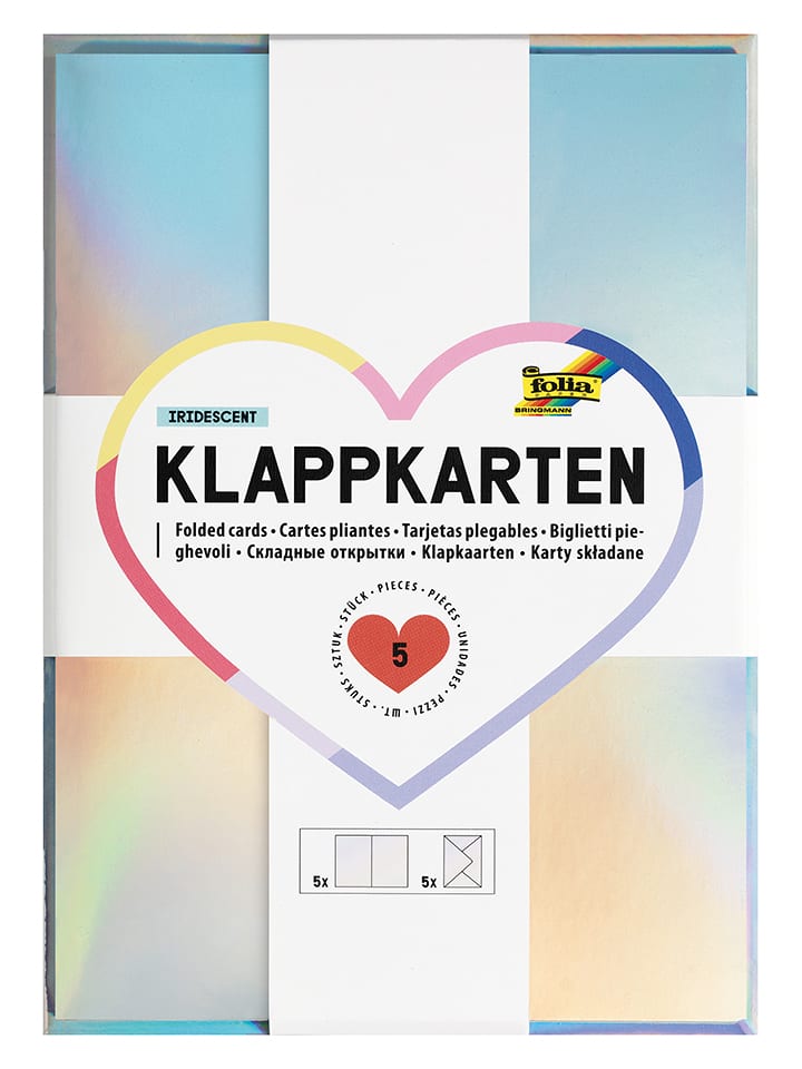 folia PAPER Karty składane w różnych kolorach - 10,5 x 15 cm rozmiar: onesize