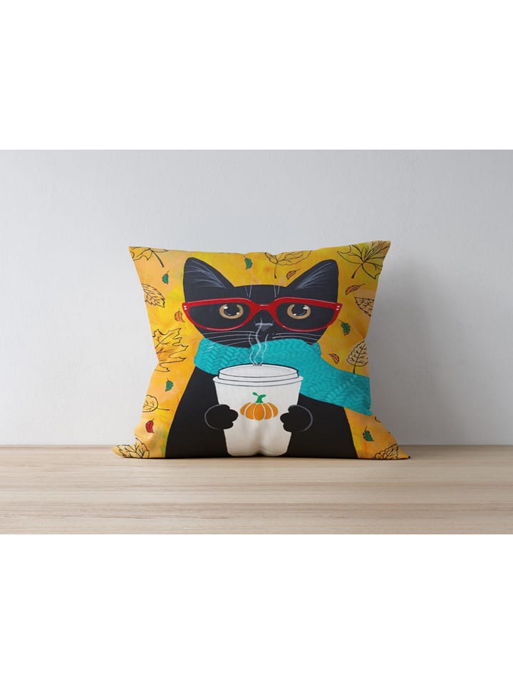 Wallity Poszewka w kolorze czarno-żółtym na poduszkę rozmiar: 43x43 cm