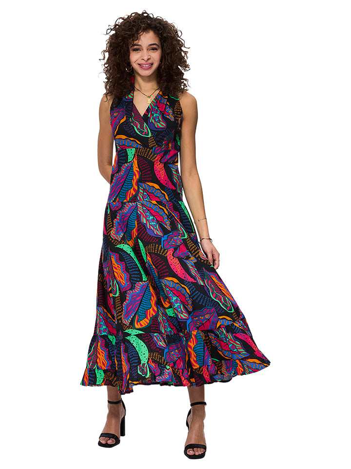 Aller Simplement Sukienka w kolorze czarnym ze wzorem rozmiar: 38/40