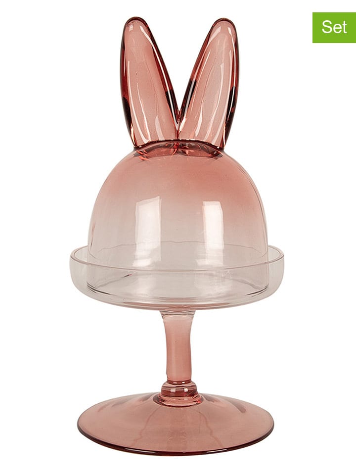 Clayre & Eef 2-częściowy zestaw w kolorze jasnoróżowym - wys. 23 x Ø 12 cm rozmiar: onesize