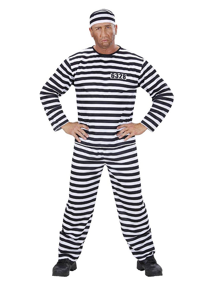 Carnival Party 3-częściowy kostium w kolorze biało-czarnym rozmiar: L