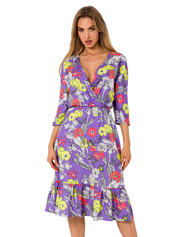 made of emotion Sukienka w kolorze fioletowym ze wzorem rozmiar: S