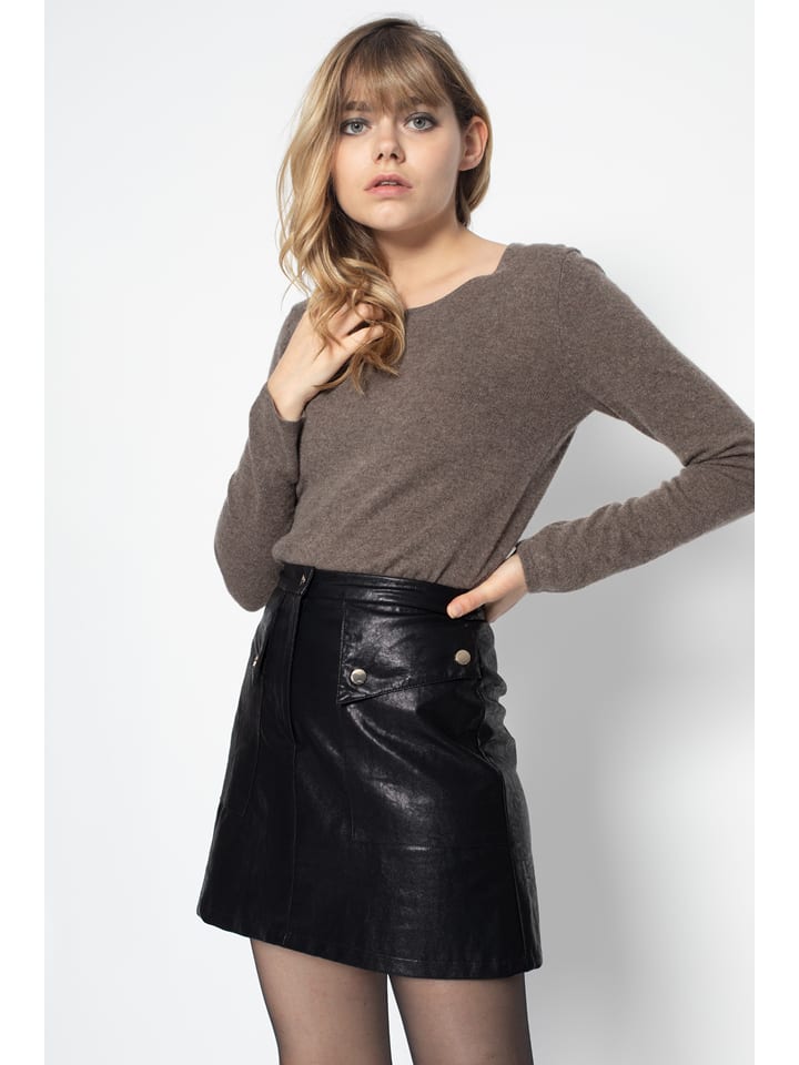 Perfect Cashmere Kaszmirowy sweter "Oprah" w kolorze szarobrązowym rozmiar: L