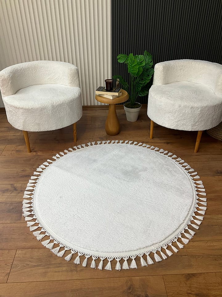 Mioli Dywan w kolorze białym rozmiar: 150x150 cm