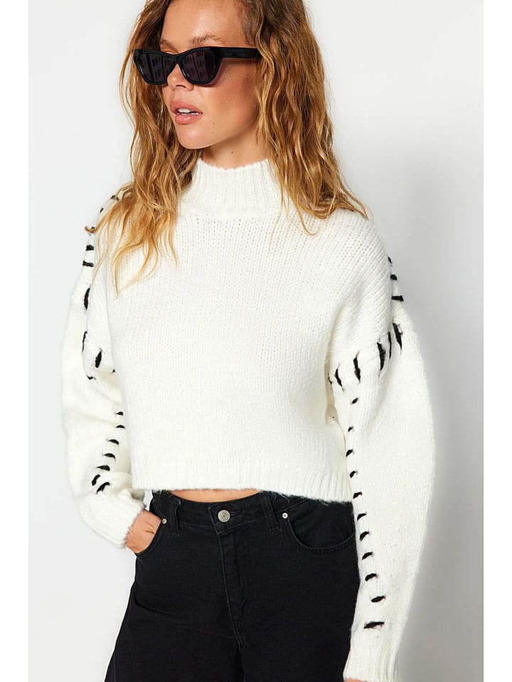 trendyol Sweter w kolorze kremowym rozmiar: M