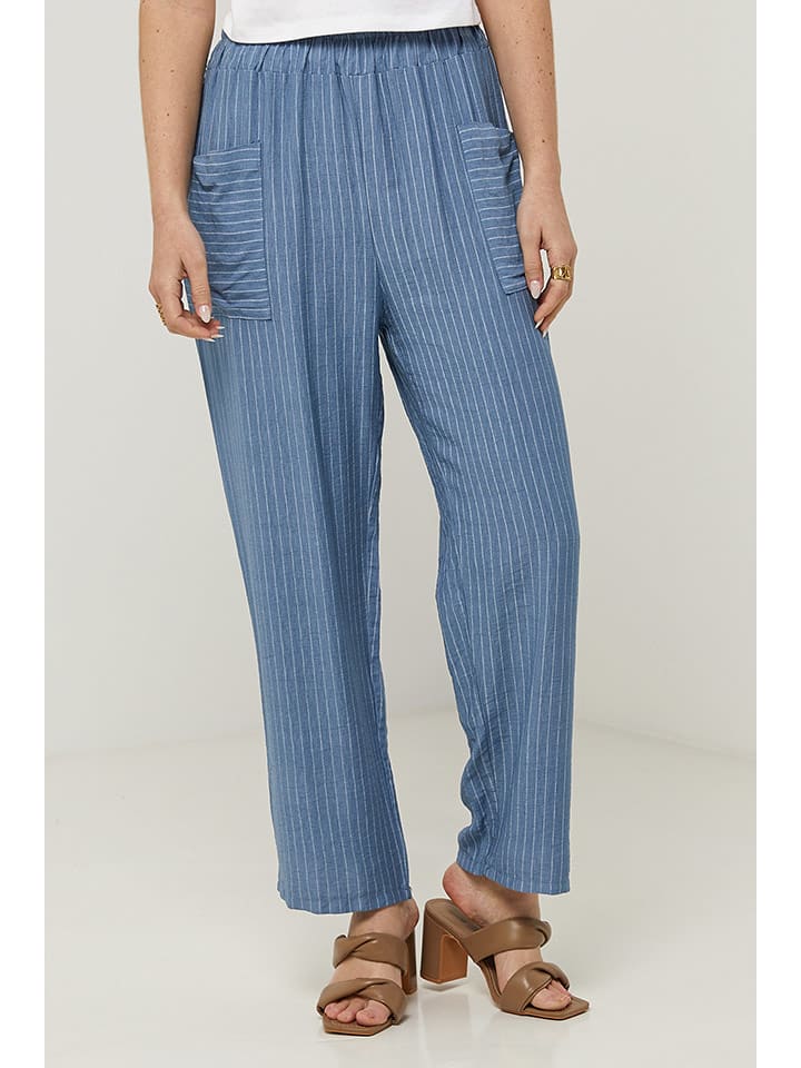 Rodier Lin Lniane spodnie w kolorze niebieskim rozmiar: M/L