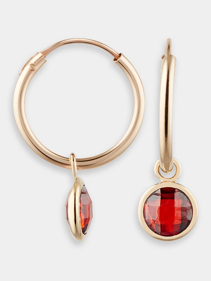 L instant d Or Złote kolczyki-kreole z cyrkoniami rozmiar: onesize