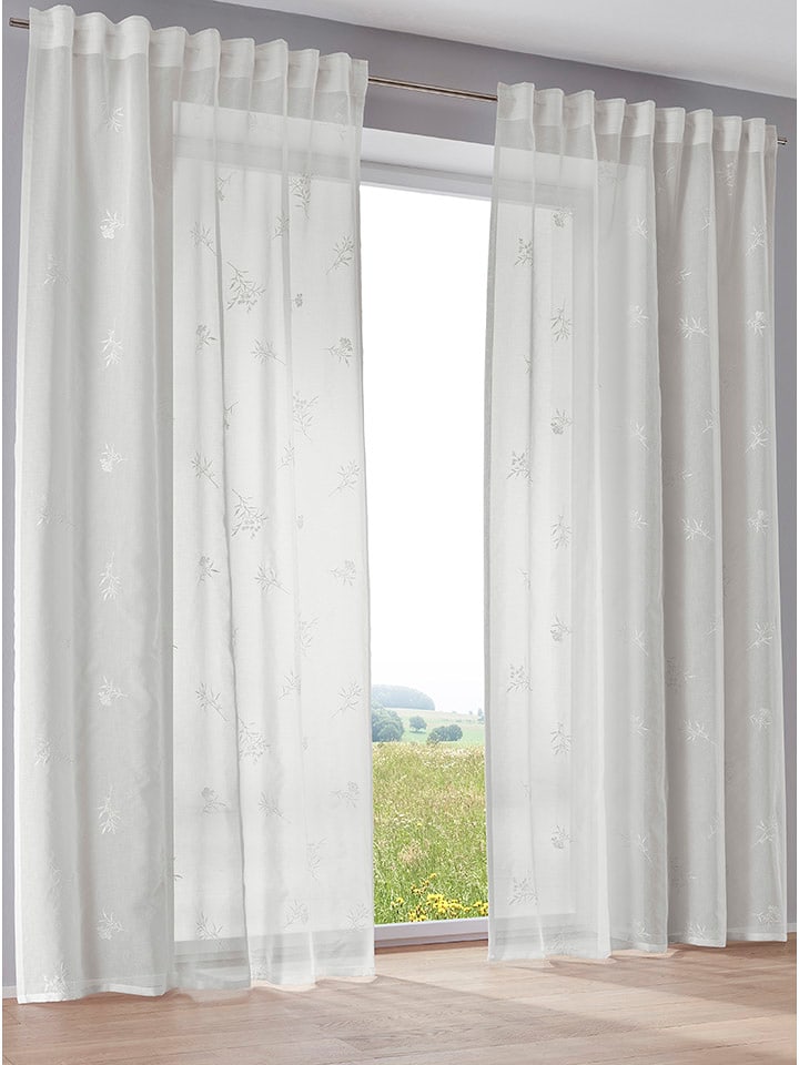 heine home Firanka dekoracyjna w kolorze białym rozmiar: 225x140 cm