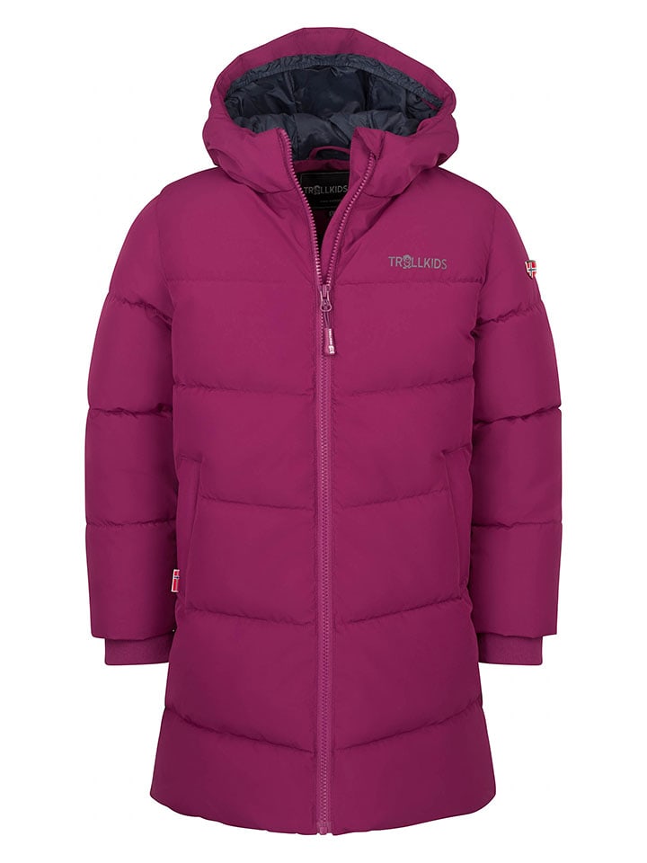 Trollkids Płaszcz zimowy "Aurland XT" w kolorze jagodowym rozmiar: 110