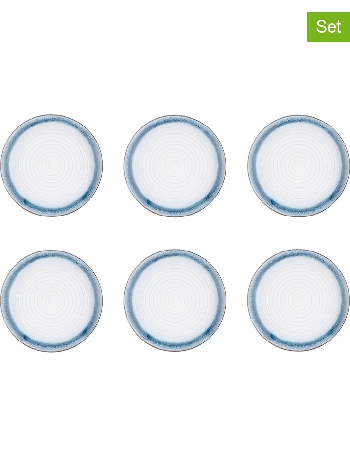 Björn Talerzyki deserowe (6 szt.) "Cosmos" w kolorze biało-niebieskim - Ø 21,5 cm rozmiar: onesize