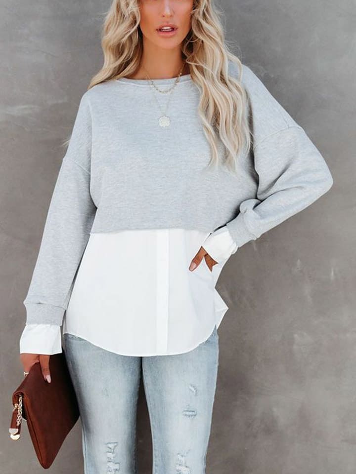 Milan Kiss Bluza w kolorze biało-szarym rozmiar: M