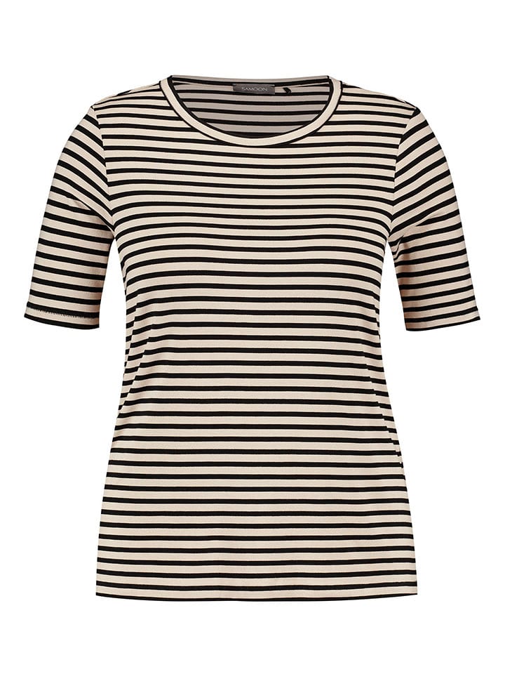 SAMOON Koszulka w kolorze beżowo-czarnym rozmiar: 44