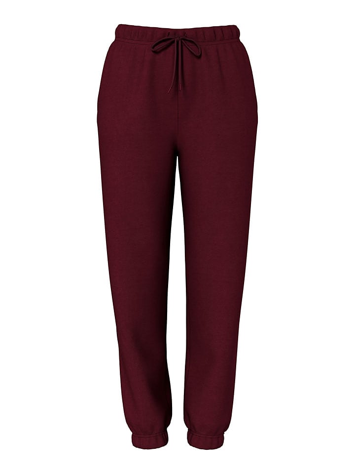 Pieces Spodnie dresowe "Chilli" w kolorze ciemnoczerwonym rozmiar: M