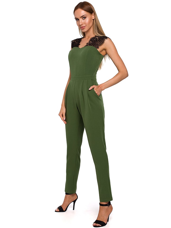 made of emotion Kombinezon w kolorze zielono-czarnym rozmiar: XXL