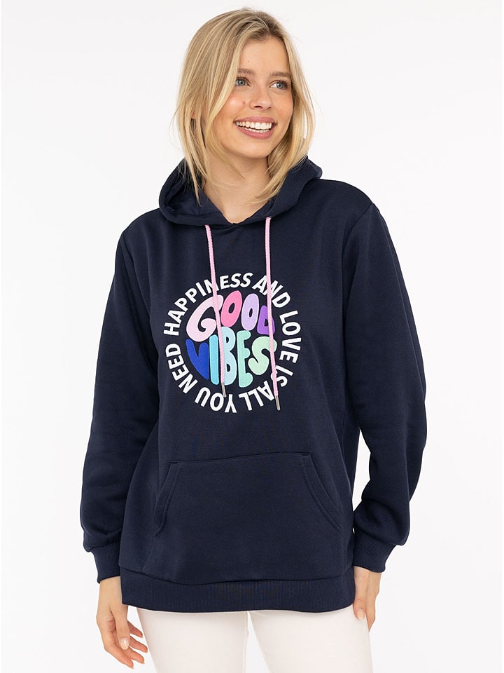 Zwillingsherz Bluza "Happiness and Love" w kolorze granatowym rozmiar: L/XL