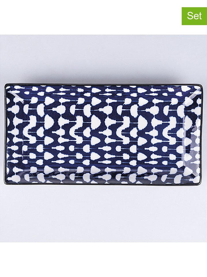 Villa d´Este Półmiski (6 szt.) "Confusion" w kolorze niebieskim - 24 x 12 cm rozmiar: onesize