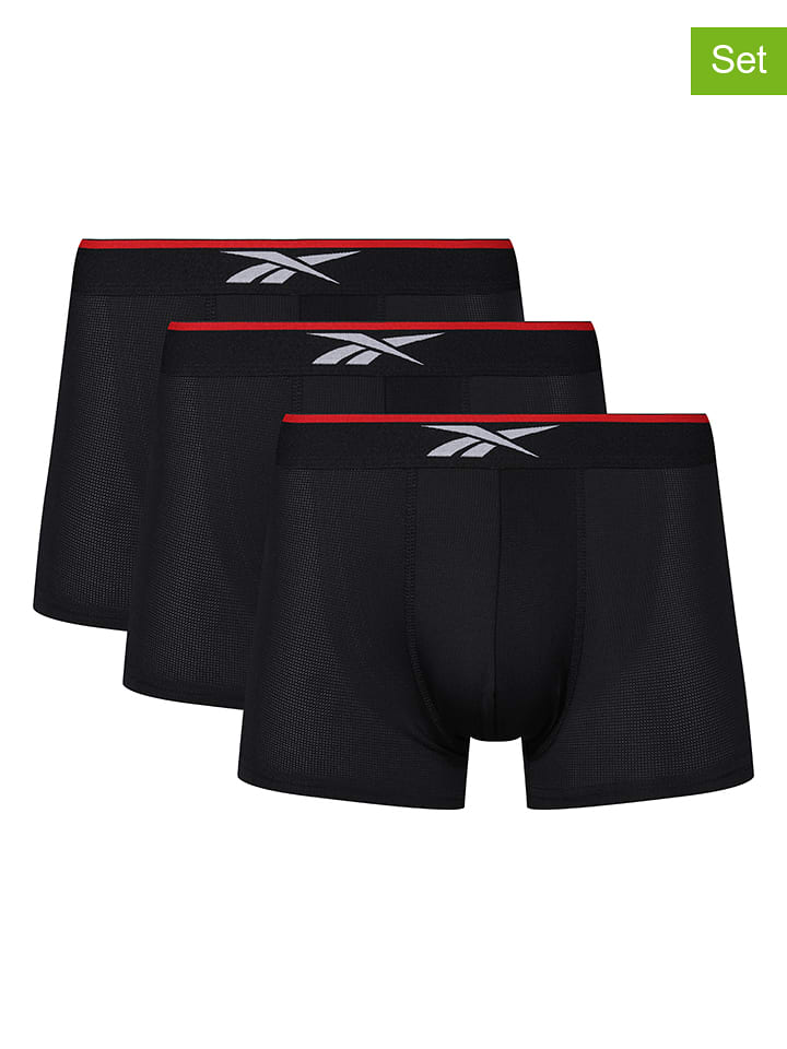 Reebok Bokserki (3 pary) "Glynn" w kolorze czarnym rozmiar: L