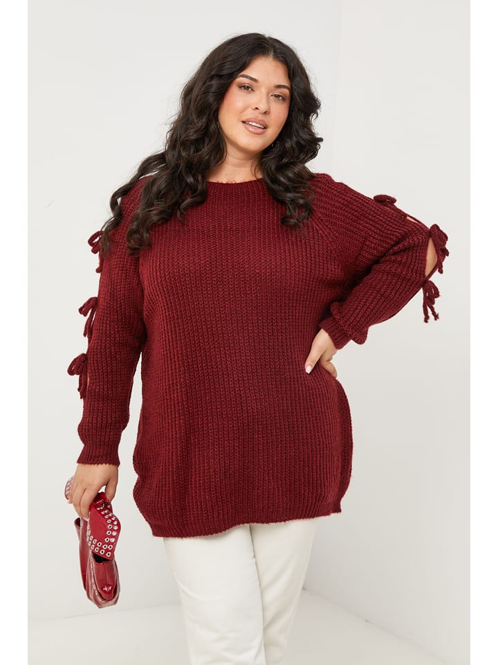 Curvy Lady Sweter w kolorze bordowym rozmiar: 48/50