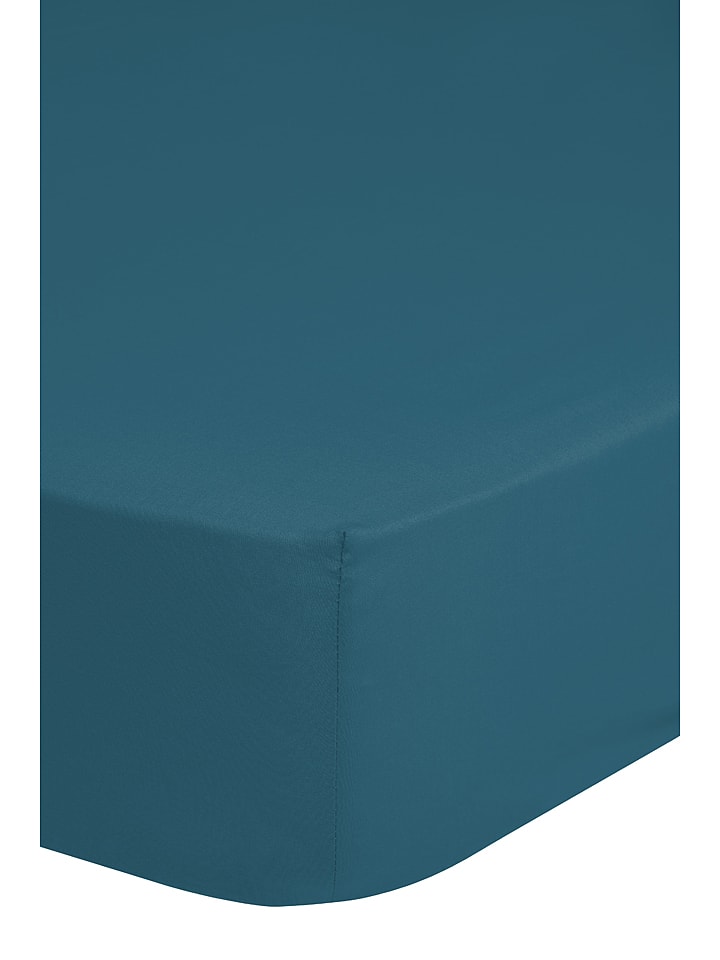 Good Morning Satynowe prześcieradło w kolorze morskim na gumce rozmiar: 90x200 cm