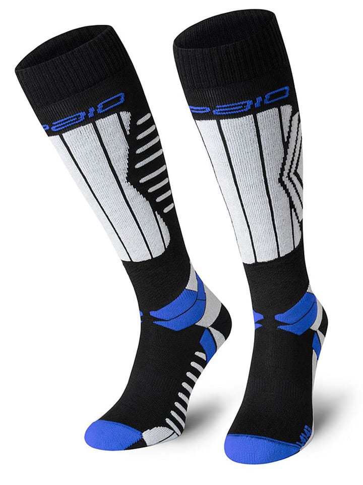 Spaio Podkolanówki narciarskie "Play" w kolorze czarno-biało-niebieskim rozmiar: 44-46