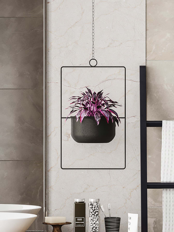 Evila Doniczka "Parapet" w kolorze czarnym - wys. 40 x Ø 17 cm rozmiar: onesize