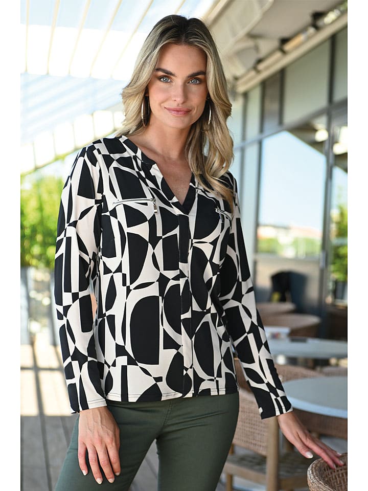 Bleu d'Azur Bluzka "Palau" w kolorze czarno-białym rozmiar: 38