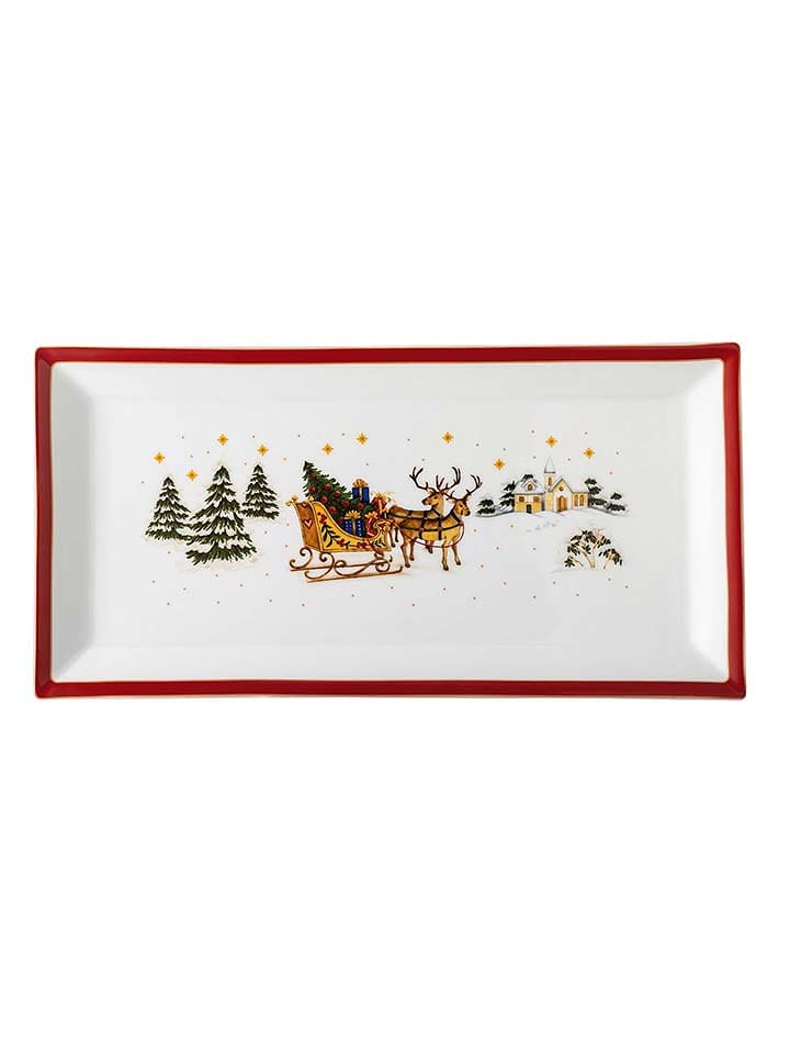 Hutschenreuther Półmisek "Wintertime" w kolorze biało-czerwonym - 36 x 18 cm rozmiar: onesize