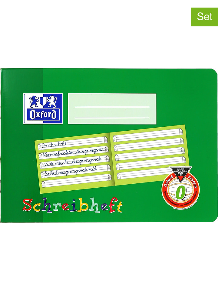 Oxford Zeszyty (5 szt.) w kolorze zielonym - A5 rozmiar: onesize
