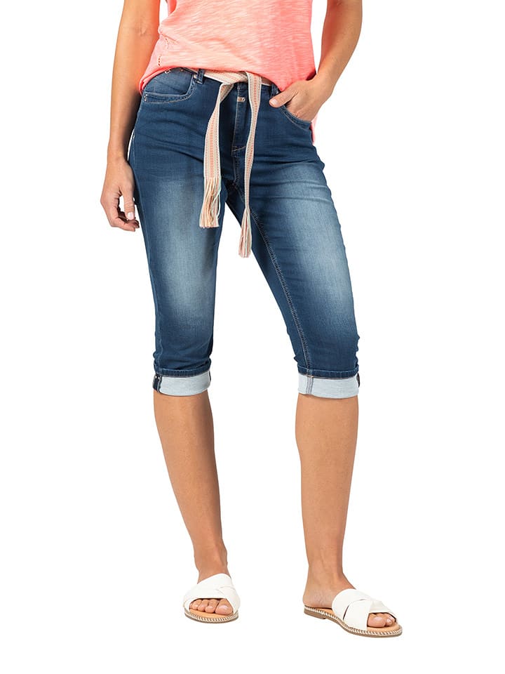 Timezone Rybaczki dżinsowe "Marah" - Slim fit - w kolorze niebieskim rozmiar: W29