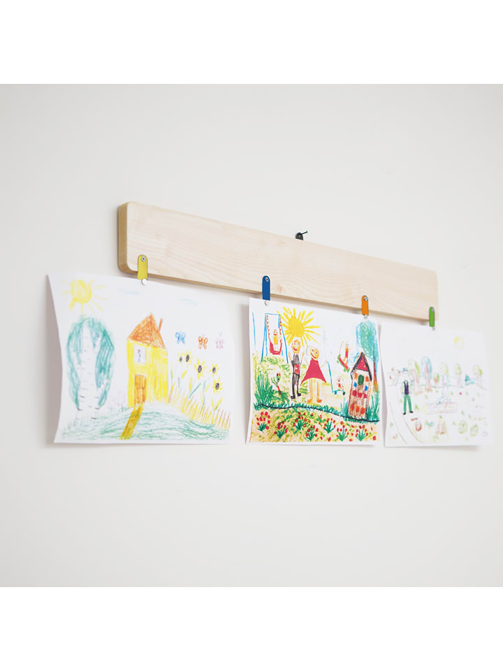 Woody Kids Drewniany wieszak w kolorze beżowym - dł. 70 cm rozmiar: onesize
