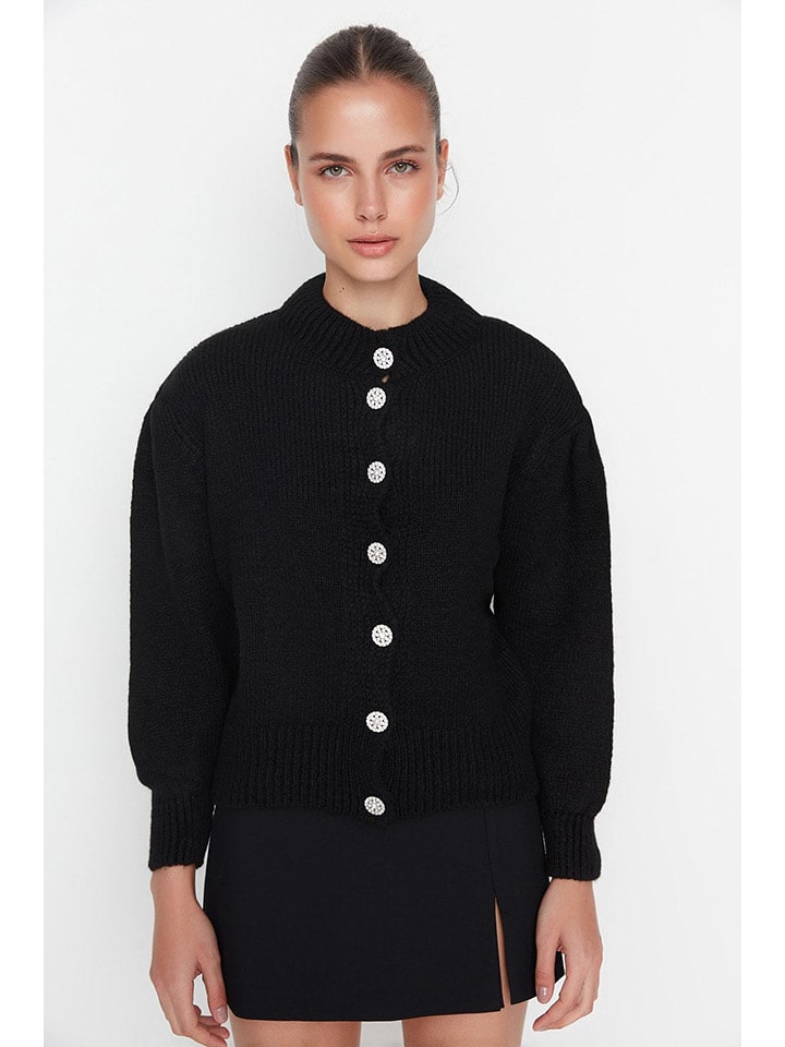 trendyol Kardigan w kolorze czarnym rozmiar: L